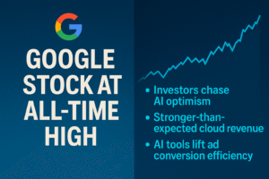 Google touches new all time high as investors chase AI optimism